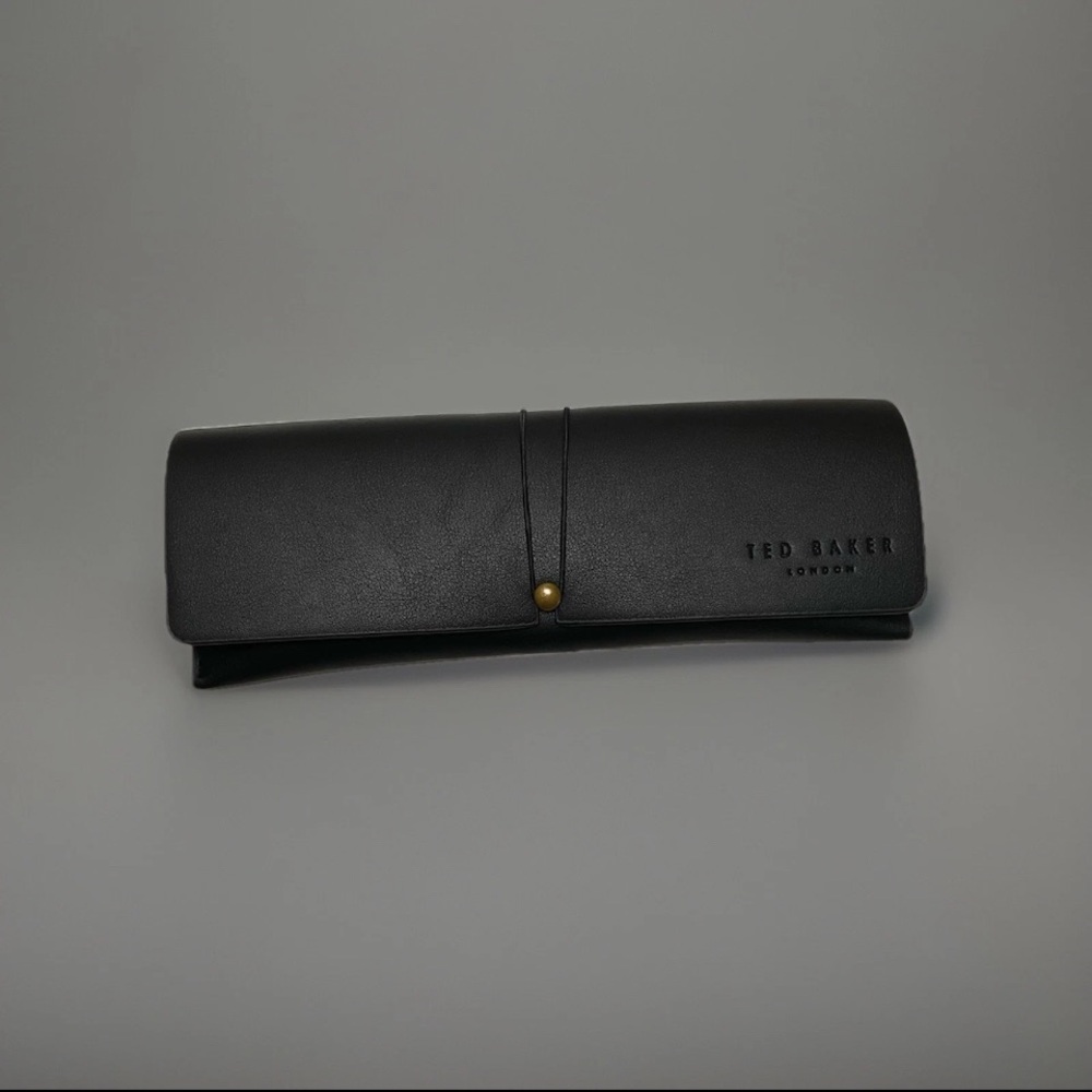 Ted Baker London Long Black Soft Shell Fold Over Wrap Glasses Case With Cloth